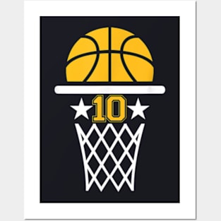 10 Years Old Boy 10th Birthday Basketball Theme Posters and Art